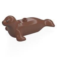 Animal, Seal with Black Eyes Print em Marrom médio