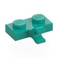 Plate Special 1 x 2 with Clip Horizontal on Side em Turquesa escuro