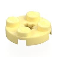 Plate Round 2 x 2 with Axle Hole Type 1 (+ Opening) em Amarelo vivo claro