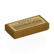 Tile 1 x 2 with 'WONKA's GOLDEN TICKET' Print
