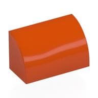 Brick Curved 1 x 2 x 1 No Studs em Laranja avermelhado