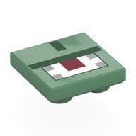 Tile Special 2 x 2 Inverted with Pixelated Dark Green, Dark Red, White and Gray Print (Minecraft Guardian)