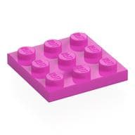 Plate 3 x 3 em Rosa escuro
