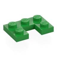 Plate 2 x 3 with 1 x 1 Cutout em Verde vivo