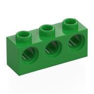 Technic Brick 1 x 3 [3 Pin Holes] em Verde vivo