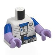 Torso, Dual Molded Arms, Pilot Suit, Hose, New Republic Logo Print, Blue Sleeves Pattern, Lavender Arms and Hands