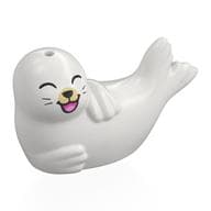Animal, Seal, Lying on Side with Tan Nose, Bright Pink/Dark Pink Mouth, Laughing Print