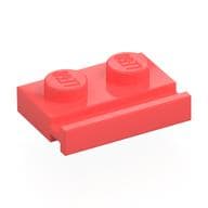 Plate Special 1 x 2 with Door Rail em Coral