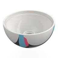 Technic Panel Dome 4 x 4 with Pin Hole with Dark Pink/Dark Azure/Black Markings Print em Branco