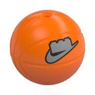 Minifig Head Special, Basketball with Silver LEGO Brick, Nike Logo Print