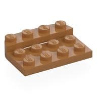 Plate Round Corners Double 3 x 4 with 1 x 4 Raised Edge Studs em Nougat médio