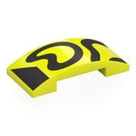 Brick Curved 4 x 2 Double with Black Shapes Print
