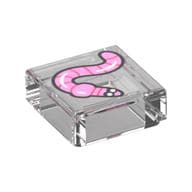 Tile 1 x 1 with Pink Worm Print