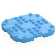 Plate Round Corners 8 x 8 x 2/3 Circle with Reduced Knobs em Azul médio