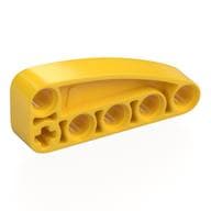 Technic Beam 2 x 5 L-Shape with Quarter Ellipse Thick em Amarelo