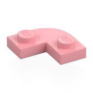 Plate Round Corner 2 x 2 with 1 x 1 Cutout em Rosa quente