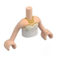 Minidoll Torso Girl with Gold Decorations, Necklace Print, Light Nougat Arms and Hands