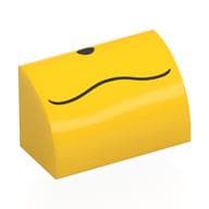 Brick Curved 1 x 2 x 1 No Studs with Black Wavy Mouth, Nose Print