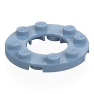 Plate Round 4 x 4 with 2 x 2 Round Opening em Azul areia