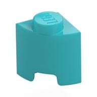 Brick Round, Quarter 1 x 1 em Celeste médio