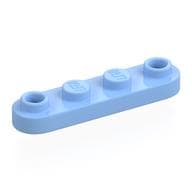 Plate Special 1 x 4 Rounded with 2 Open Studs em Azul vivo claro