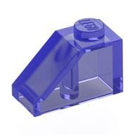 Brick Sloped 45° 2 x 1 with Bottom Pin em Roxo translúcido