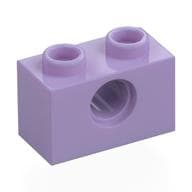 Technic Brick 1 x 2 [1 Pin Hole] em Lavanda