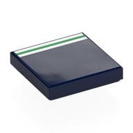 Tile 2 x 2 with White/Green/White Stripes Print