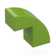 Brick Curved 1 x 2 x 1 2/3 with 1 Cutout em Verde-limão