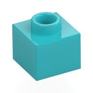 Plate 1 x 1 x 2/3 with Open Stud em Celeste médio