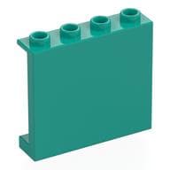 Panel 1 x 4 x 3 [Side Supports / Hollow Studs] em Turquesa escuro