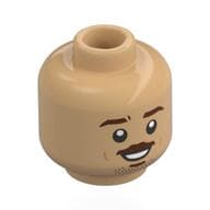 Minifig Head Charles Leclerc, Reddish Brown Eyebrows, Moustache, Open Mouth Smile