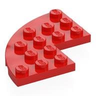 Plate Round Corner 5 x 5 with 2 x 2 Cutout em Vermelho