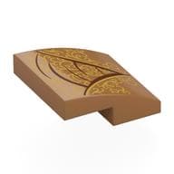 Brick Curved 2 x 2 x 2/3 with Dress/Robe with Gold Decorations, Dark Red Trim, Creases Print