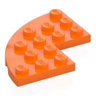 Plate Round Corner 5 x 5 with 2 x 2 Cutout em Laranja