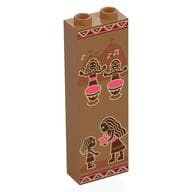 Brick 1 x 2 x 5 with Tribal Paintings, People, Drums Print