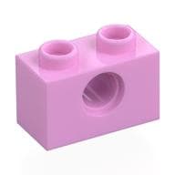 Technic Brick 1 x 2 [1 Pin Hole] em Rosa vivo