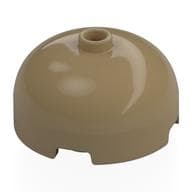 Brick Round 3 x 3 Dome with Center Stud em Bege escuro