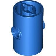 Brick Round 2 x 2 x 3 D. Tube with Axle Holes (Crossholes) at Each End, Pin Holes In Sides em Azul