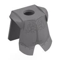 Minifig Neckwear Armor Breastplate with Leg Protection, Dark Silver Tree Print