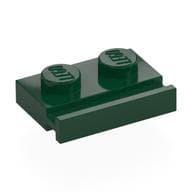 Plate Special 1 x 2 with Door Rail em Verde escuro