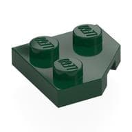 Wedge Plate 2 x 2 Cut Corner em Verde escuro