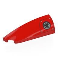 Brick Round, Curved Double 1 x 4 with Stud Notch Left with Silver Fuel Cap Print