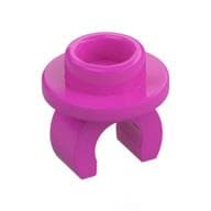 Plate Special Round 1 x 1 with Hollow Stud and Underside Clip em Rosa escuro