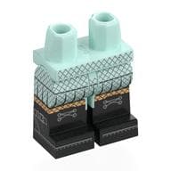 Hips with Light Aqua Legs and Black Boots Pattern with Silver Fishnet Stockings, Laces, Warm Tan Knees Print