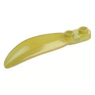 Plant, Leaf 2 x 6 x 1 with 2 Studs em Amarelo translúcido opala