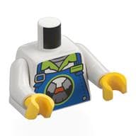 Torso, Blue Overalls, Koala in Circle, Lime Collar, Name Badge Print, White Arms, Yellow Hands