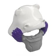 Headwear, Hippo Head, Dark Purple Hoses, Flat Silver Facemask Pattern
