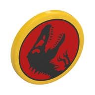 Road Sign Clip-on 2 x 2 Round with Jurassic Park Logo Print