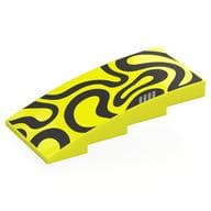 Brick Curved 4 x 8 x 1 2/3 No Studs with Black Shapes Print